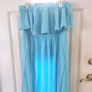 Long baby blue dress